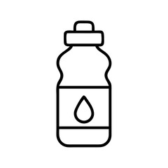 Simple outlined water bottle with a water drop design on it