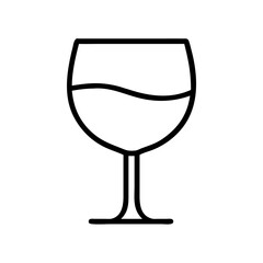 Simple Black and White Wine Glass Icon Depicting Elegance and Relaxation