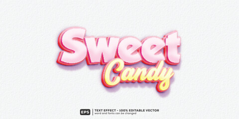Sweet Candy 3D Cartoon Editable Text Effect | Premium Font Template