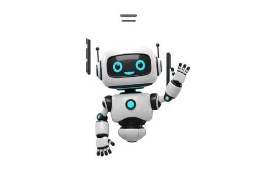 Friendly Robot: AI Character Design, Digital Art, 3D Render, Pixel Art, Technology Illustration