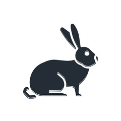 Black Rabbit icon isolated on white background. Vector