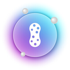 White Sponge with bubbles icon isolated on white background. Wisp of bast for washing dishes. Cleaning service logo. Blue and purple gradient circle background. Vector