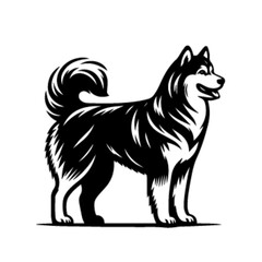 Running Husky Dog Vector – Dynamic Arctic Breed Illustration