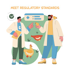 Egg Farm. Flat Vector Illustration