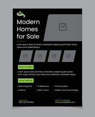 Naklejka premium Luxury Real Estate Flyer Design or One Pager Real Estate Brochure