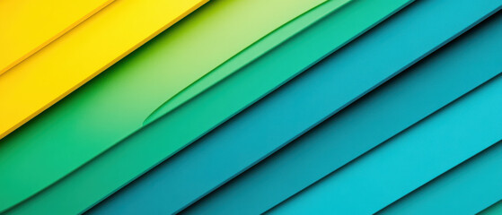 Obraz premium Colorful abstract background with vibrant yellow green and blue diagonal layers creating smooth gradient effect