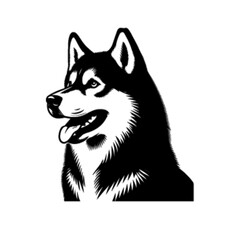 Stoic Husky Dog Vector – Noble Arctic Canine Illustration
