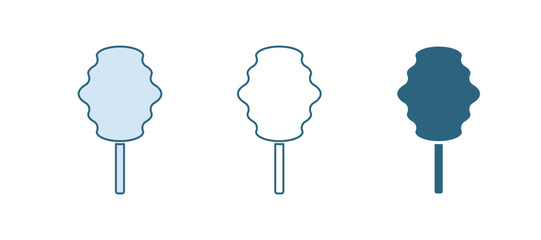 Blue Cotton candy icon isolated on white background. Vector