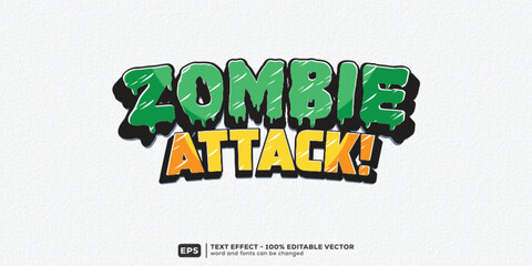 Zombie Attack! 3D Cartoon Editable Text Effect | Premium Font Template