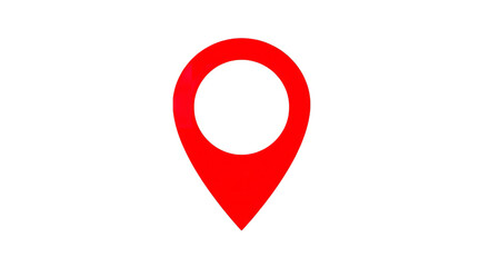 Red location pin vector image for maps gps navigation and destination on transparent background