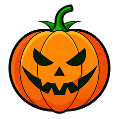 Halloween pumpkin, evil pumpkin, scary jack-o&rsquo;-lantern, spooky pumpkin, angry pumpkin face, carved pumpkin, creepy Halloween face, scary Halloween decoration, spooky vegetable, cartoon pumpkin, flat d
