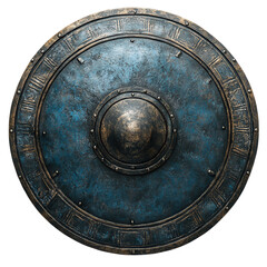 Fototapeta premium old metal shield on transparent background
