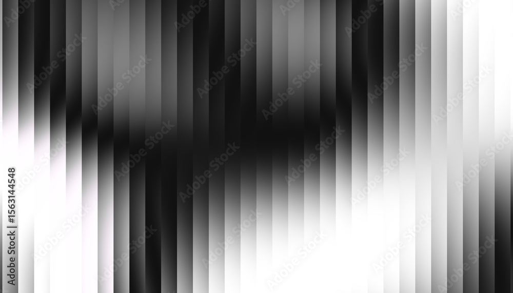 Poster Fractal Glass Gradient Texture. Reed vertical lines patterned glass, overlay with transparent background. Universal monochrome black background stylish gradient