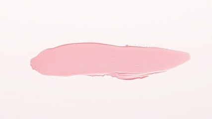 A smooth swatch of pale pink cosmetic cream or balm is shown on a white background perfect for beauty product advertising.