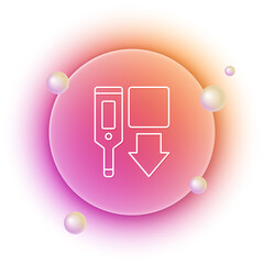 White Medical digital thermometer for medical examination icon isolated on white background. Orange and pink gradient circle background. Vector