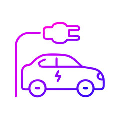 Obraz premium Electric car charging symbol in modern line art style 
