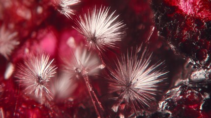 Close-up View of Intricate Carbon Crystals Forming Under Microscope