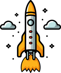 Rocket Launch Icon: Space Travel & Startup Concept