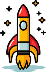 Rocket Launching into Space - Technology Concept Illustration