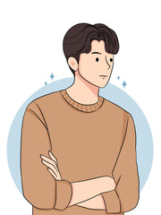 Fototapeta premium vector illustration of a handsome young man