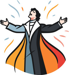 Captivating Performer: A Theatrical Celebration of Success and Triumph