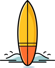 Surfboard on Waves: A Summer Sports Adventure Illustration