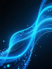 Dynamic Blue Light Trails on Dark Background