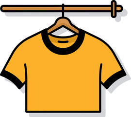 Stylish Yellow T-Shirt on Hanger - Modern Fashion Apparel