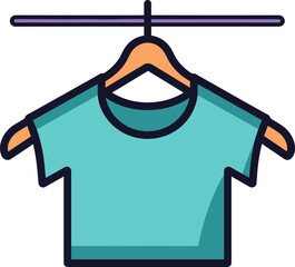 Stylish T-Shirt on Hanger: Fashionable Apparel and Trendy Clothing