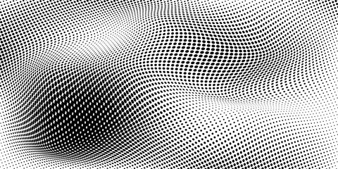 Grunge halftone gradient background. Faded grit noise texture. White and black sand wallpaper. Retro pixelated backdrop. Anime or manga style comic overlay. Vector graphic design textured template