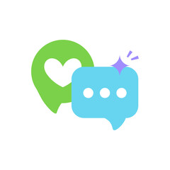Social network chat box symbols. Speak bubbles messenger social networks, message notification. Text bubbles vector illustration
