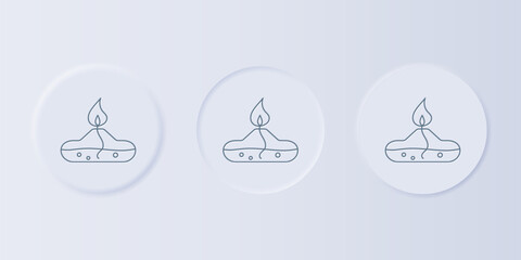 Grey Alcohol or spirit burner icon isolated on grey background. Chemical equipment. Set icons in square buttons. Vector