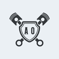 AO Initials Vektor Stok Otomotif Logo Design