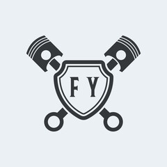 FY Initials Vektor Stok Otomotif Logo Design