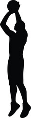 Different style basket Ball Player silhouette design
