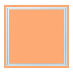 Orange Square Text Frame with Glass, Isolated on White Background