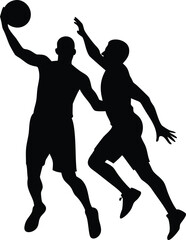 Different style basket Ball Player silhouette design