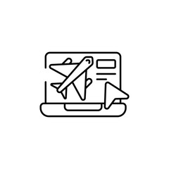 Online Flight Booking icon design with white background stock illustration