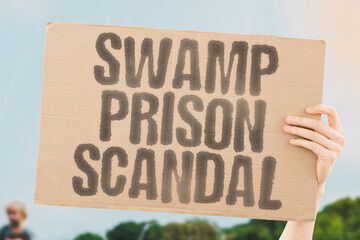 Swamp Prison Scandal: emergency powers. PUBLIC. FUNDS. DIVERTED. MIGRANT. CAMP. EVERGLADES. BUDGETS