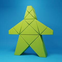 Green Electric tower used to support an overhead power line icon isolated on blue background. High...