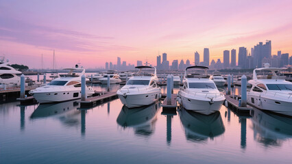 marina at sunset