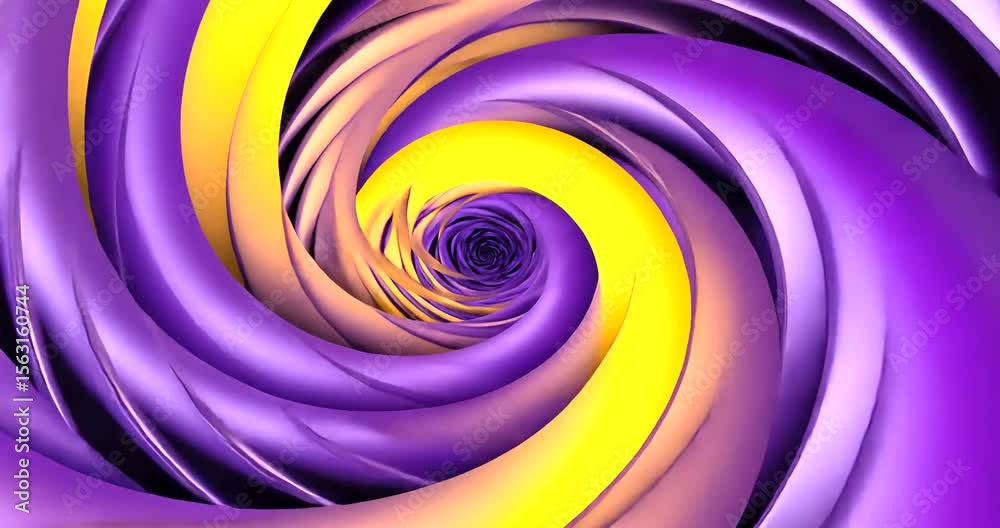 Wall mural swirling abstract vortex of purple and yellow hues creating a dynamic illusion of depth