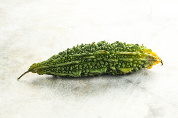 Raw green exotic tropical bitter melon