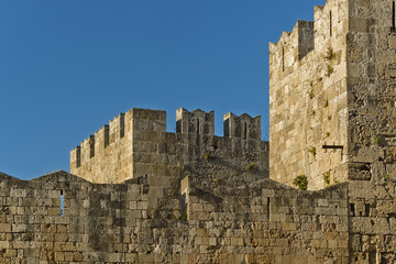 Marina Gate, or Saint Catherine's Gate, is the main city gate with its two crenellated twin towers...