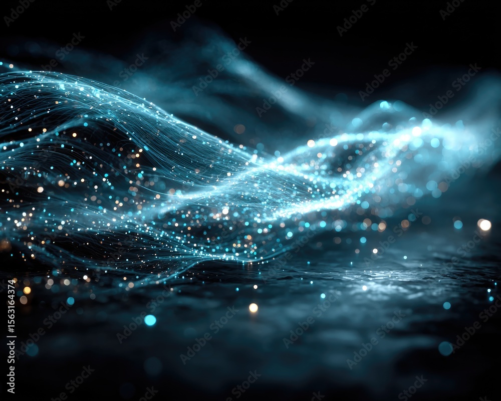 Poster abstract energy flow: a captivating abstract depiction of dynamic energy, visualized as flowing stre