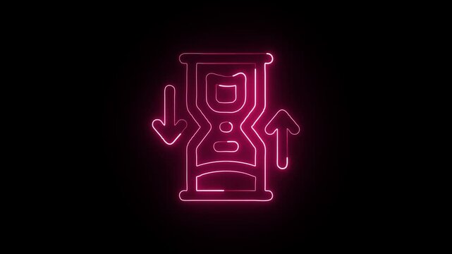 Glowing Sorting and Timeline Animation on Black Background - Powered by Adobe