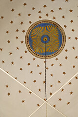 ceiling of the Hafiz Ahmed Agha Library is an important historic Ottoman building in the medieval...