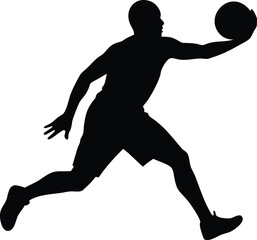 Different style basket Ball Player silhouette design
