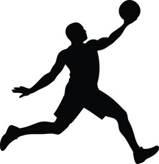 Different style basket Ball Player silhouette design