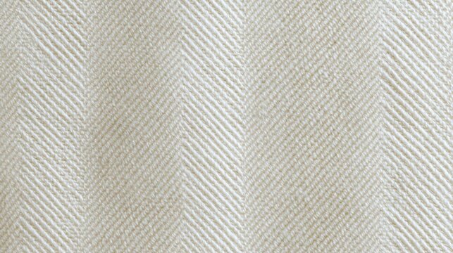 Close-up of a beige fabric with a herringbone pattern. the fabric appears to be made of a soft, textured material with a subtle sheen.